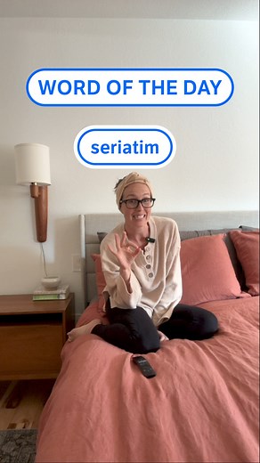 Seriatim is our #WordOfTheDay. It means "one after another in a sequence." Have you ever watched a bunch of movies seriatim? #dictionary #dictionarydotcom #education #educational #language #seriatim #vocab #vocabulary #word #words #wordoftheday | Dictionary.com