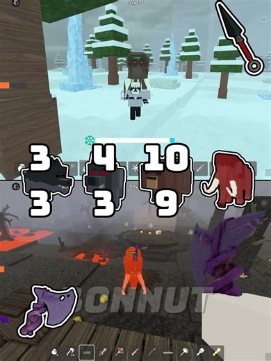 Throwing Axes vs Kunai 🔥 99 nights in the forest #roblox #99nights #99nightsintheforest