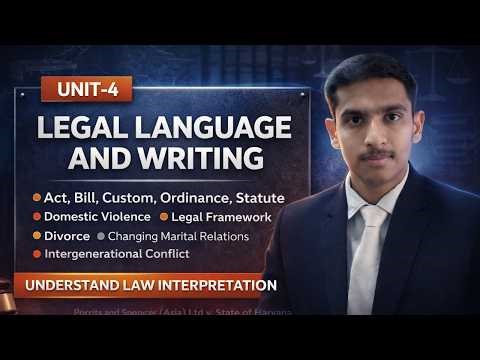 Unit 4: Defining Law & Legal Terms |(Sem 4) | Legal Language & Legal Writing
