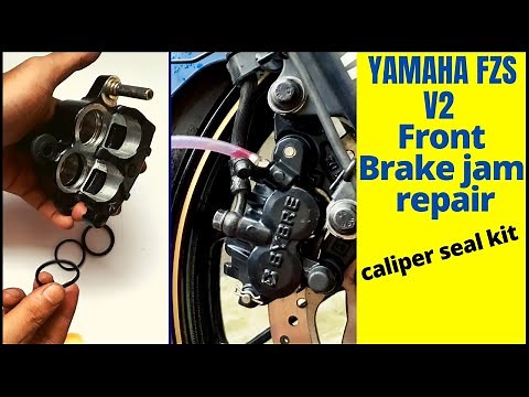 Yamaha front brake jam repair | Caliper seal kit | Fzs disc brake piston jam | #caliperseal