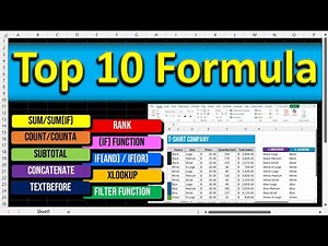 Must know Excel Formula - Tutorial - Free Download