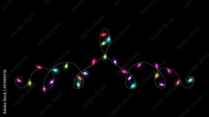 Christmas Light Decorative Borders. his Christmas Light Decorative Borders motion graphic is Christmas lights footage for download to Decorate Lighting Bulbs on video clips. String lights is a ready