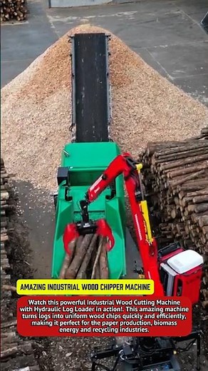 Amazing Industrial Wood Chipper Machine | Hydraulic Log Loader in Action.