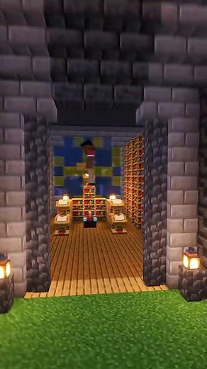Minecraft BEST Library Tutorial 🔨 #minecraft #minecraftbuilding