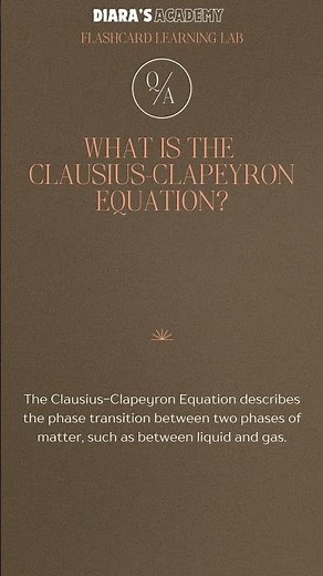 What is the Clausius Clapeyron Equation ‪@Diarasacademy‬