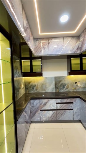 Best Modern Kitchen with Glass Display 2026 | Luxury Modular Kitchen Call - 95028 90580