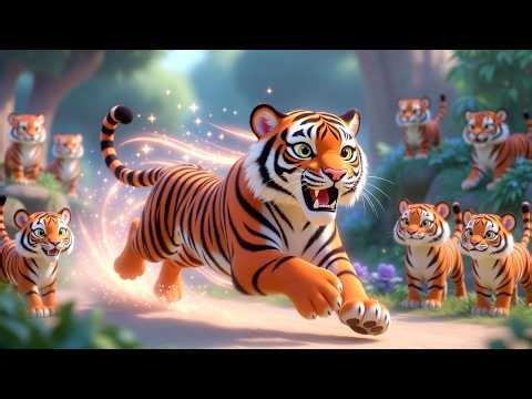 Seven Little Jungle Tigers 🐯🌿 | Roar Roar Roar Song | Fun Nursery Rhymes & Kids Songs