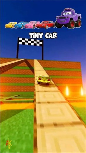 Big & Small Cars McQueenn vs Minecraft Bridge #shorts #beamngdrive
