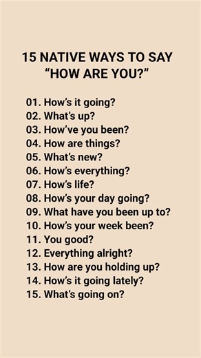 15 Native Ways To say How are you... | English Speaking