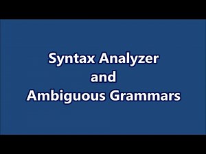 Syntax Analyzer (Part 1)│Compiler Design│Part# 5│Learn CSE Malayalam