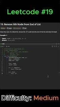 LeetCode 19: Remove Nth Node From End of List - Python Solution in 3 Minute