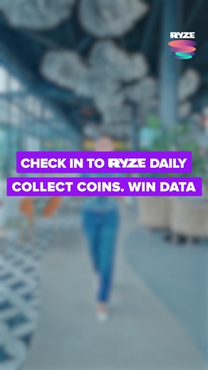 Log in daily on the RYZE app. Stack the coins. Win Data – up to 6GB a month. 📲 It’s that easy. #LiveLikeYouMeanIt #RYZE #RYZECoins #LogInDaily | RYZE Live