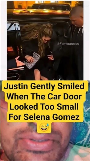 Justin’s Gentle Smile 😅 When The Car Door Seemed Too Small For Selena Gomez!