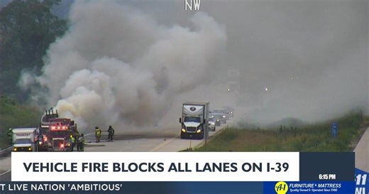 I-39/90 back open north of Highway 51 after vehicle fire