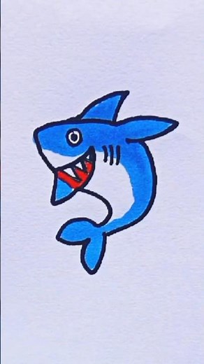 Easy drawing step by step | How to draw a Shark 🦈 easily | Made for people who love to draw.