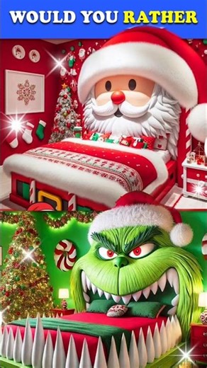 Would You Rather Santa vs The Grinch 🎅💚🎁 Build Your Dream House 🎄 Merry Christmas