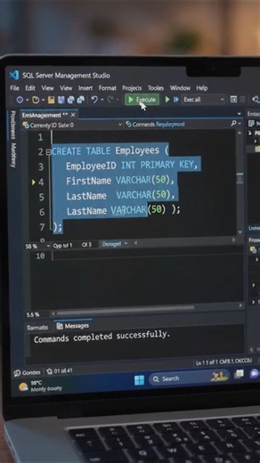 How to create table in SQL server using SQLstatement