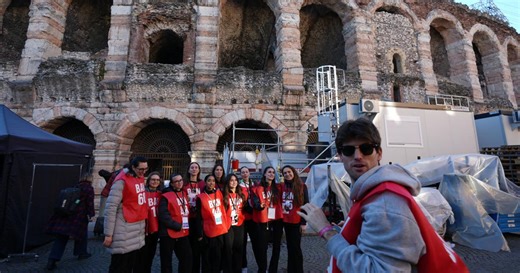 Verona prepares its ancient arena for the Olympics closing ceremony on Sunday