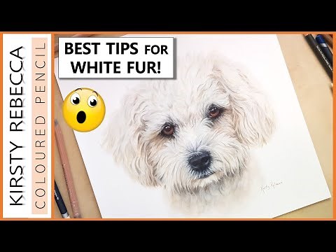 WHITE fur on WHITE paper! // In depth step by step tutorial!