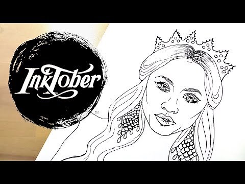Making Free Coloring Pages to Print || Inktober 2017 Speed Drawing