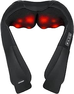 Shiatsu Neck and Back Massager for Pain Relief Deep Tissue, Neck and Shoulder Massager with Heat, Electric Kneading Back Massage for Muscle, Waist, Leg and Foot, Best Gift for Women Men Mom Dad