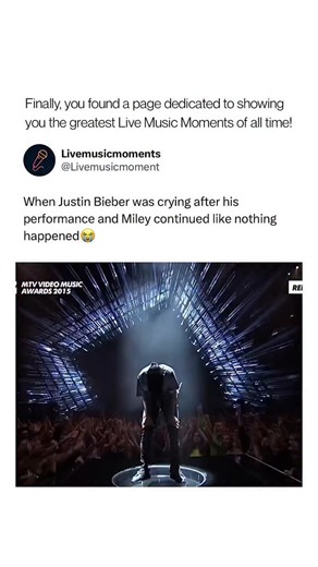 Live Music Moments | During the 2015 MTV Video Music Awards, Justin Bieber finished an emotional performance of “What Do You Mean?” and visibly broke down... | Instagram
