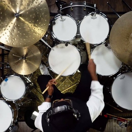 Drum solo chameleon 🦎. Harvey Mason is the drummer behind Herbie Hancock’s terminally funky 15-minute masterpiece, “Chameleon”. He’s a drumming chameleon himself, seamlessly transitioning between styles in this melodic and catchy drum solo. Have you heard Herbie Hancock’s “Chameleon”? Stop what you’re doing and go check it out 😑. | Drumeo