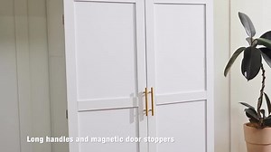 aisword 70.9 in. Freestanding Kitchen Pantry Cabinet with 4-Doors, 2-Door Shelves, 8-Pull-out Trays and Adjustable Shelf, White AD717P311827K