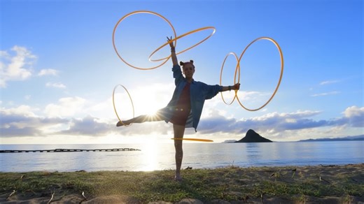 Queen of the rings shows off next level hula hoop tricks