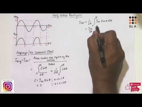 #116 Average current (DC current) of a Half wave rectifier // EC Academy
