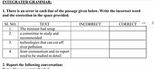 INTEGRATED GRAMMAR:There is an error in each line of the passa... | Filo