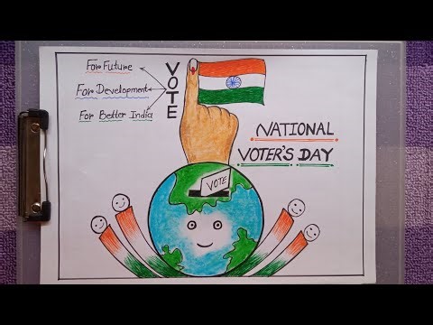 National Voters Day Drawing | National Voters Day Poster Drawing | Voter Day Drawing Easy |