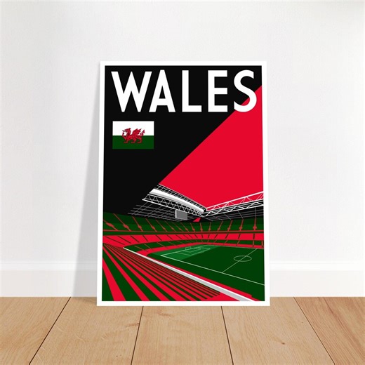 Principality Stadium Retro Art Print - Welsh Rugby Iconic Venue - Home Wall Decor - Etsy