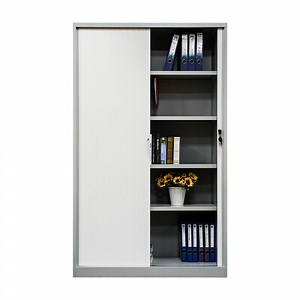 [Hot Item] Vertical Roll Top Shutter Front Tambour Door Stainless Steel Metal Storage File Cabinet for Roller