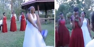 A bride's bouquet toss 'plot twist' has people all up in their feelings