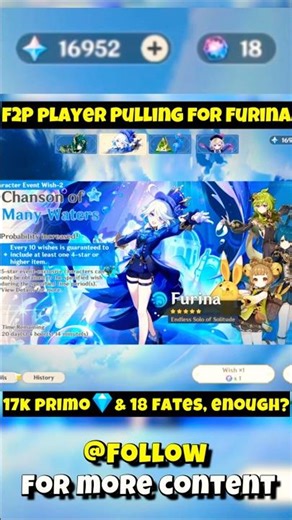 F2P Pulling for Furina with 17K Primogems 💎 | Can I Win the 50/50?! | Genshin Impact