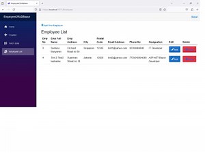A CRUD menu using ASP.NET C# Blazor .NET 7 using Db MS SQL Server 2022