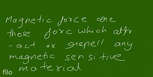 Magnetic Force The force of attraction or repulsion exerted by ... | Filo
