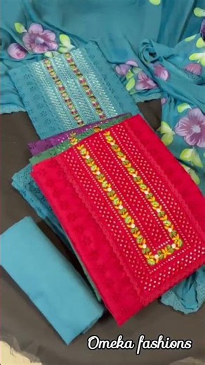 Chikankari style embroidery suits #ChikankariWork #EmbroideredSuit #HandPaintedDupatta #FestiveWear