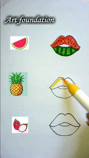 Amazing lips art/fruits lips 👄 drawing/#lips_art/#art /#drawing/#funny