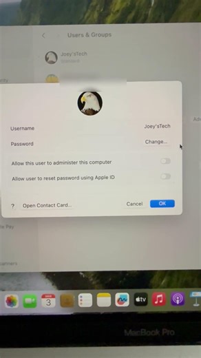 How to change login password on Macbook #shortsfeed #macbooktutorial
