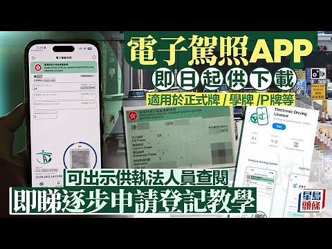 電子駕照APP｜即日起供下載 適用於正式牌、學牌、P牌等 一文睇清點樣申請｜星島頭條新聞｜電子駕照｜運輸署｜車牌｜駕駛執照｜駕駛人士｜揸車