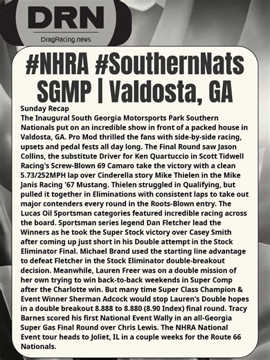 #NHRA #SouthernNats Sunday Event Recap