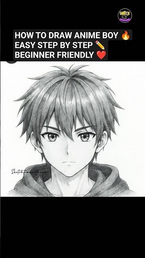 How to Draw Anime Boy 🔥 | Easy Anime Sketch Drawing Step by Step ✏️ | Beginner Friendly#art #drawing