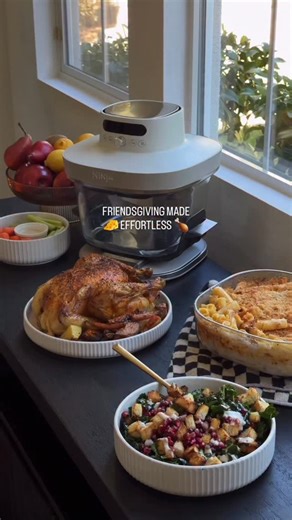 Ninja Kitchen on Instagram: "Friendsgiving just got easier and way more stylish. 🤝🦃 Tag your favorite cooking buddy below for a chance to score matching Ninja aprons — because great meals deserve great style. #NinjaCRISPiPro #Friendsgiving 📸: @whatrobineats"