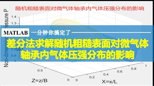 【437】基于matlab的随机粗糙表面对微气体轴承内气体压强分布的影响