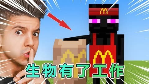 我的世界：Preston老哥让生物们有了工作 #我的世界 #minecraft