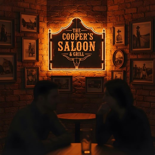 Custom Western Saloon Metal Sign, Personalized Cowboy Man Cave Art, Rustic Grill Decor, Vintage Bar Signage, Texas Style Decor, Gift for Him - Etsy