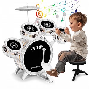 Musical Toy Drums Set for Kids / Toddlers - 5 Drums Musical Instruments Christmas / Birthday Toys for 3 4 5 Year Old Kids Girls Boys