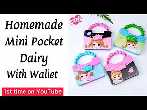 How to make a cute mini diary / DIY Kawaii wallet Diary / paper craft / DIY notebook /school craft